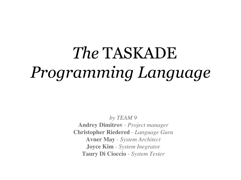 the taskade programming language