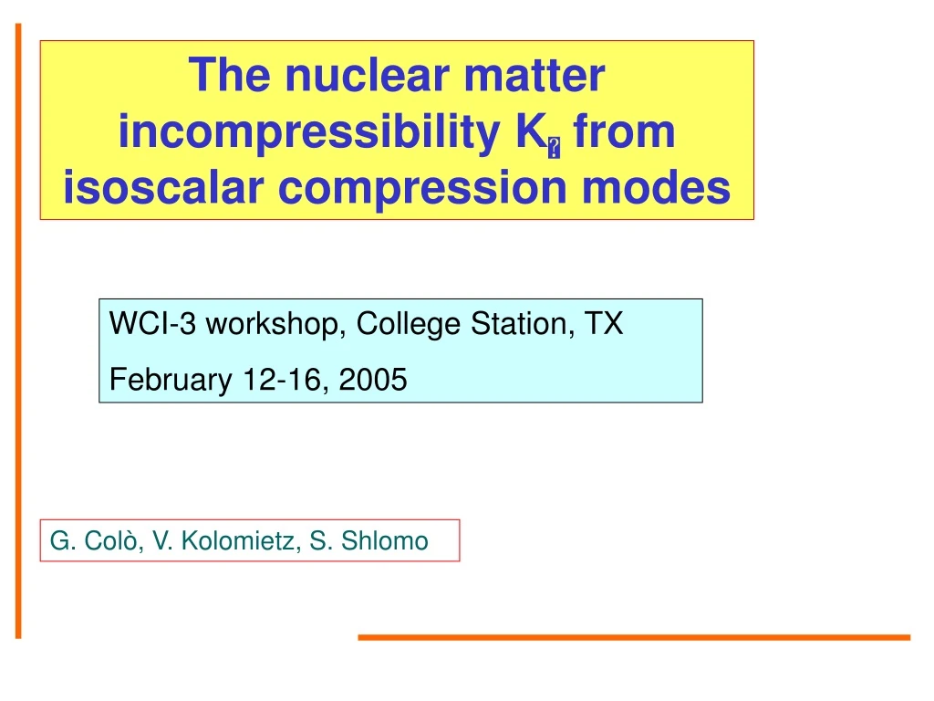 the nuclear matter incompressibility k from