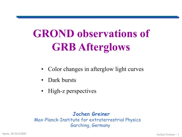 GROND observations of  GRB Afterglows