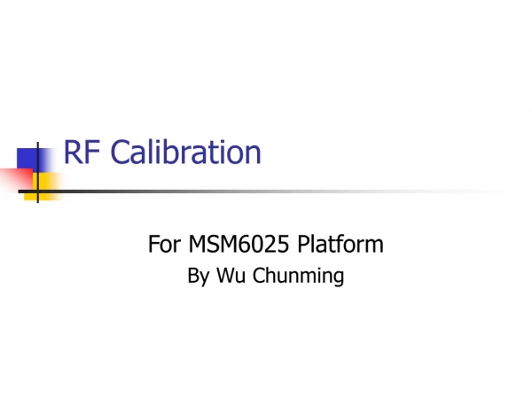 RF Calibration