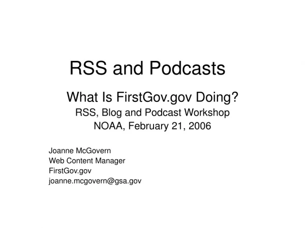 RSS and Podcasts