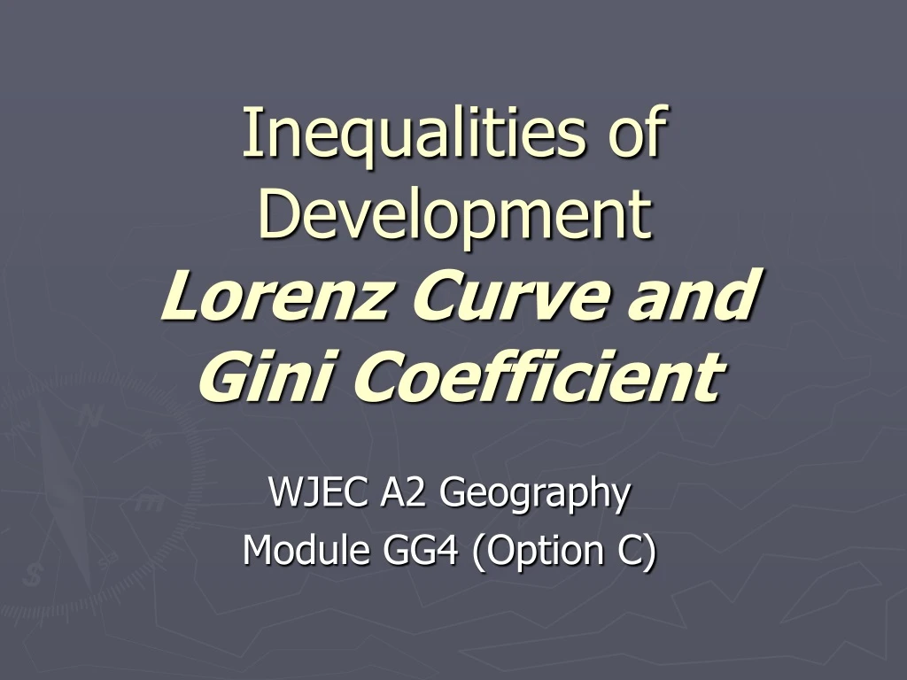 inequalities of development lorenz curve and gini coefficient