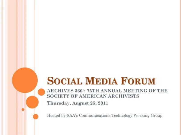 Social Media Forum