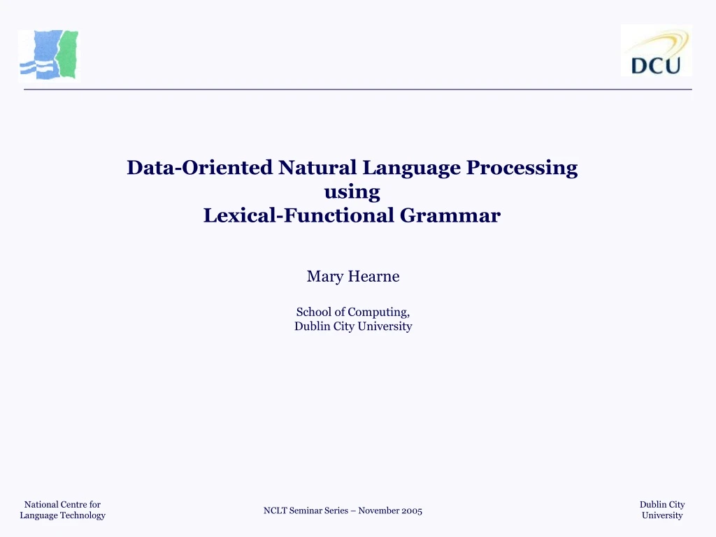 data oriented natural language processing using lexical functional grammar