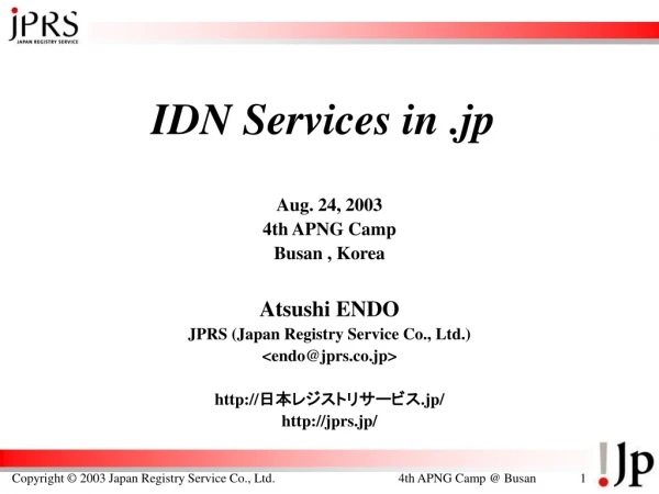 IDN Services in .jp