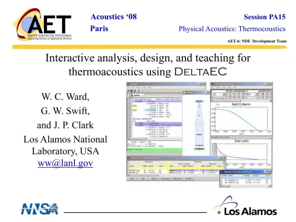 Interactive analysis, design, and teaching for thermoacoustics using  DeltaEC