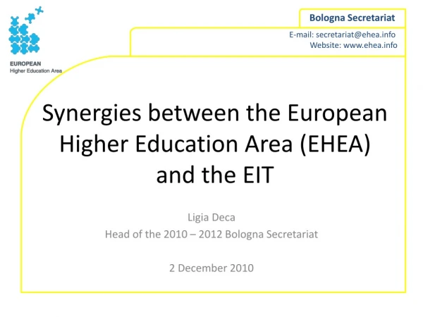 Synergies between the European Higher Education Area (EHEA) and the EIT