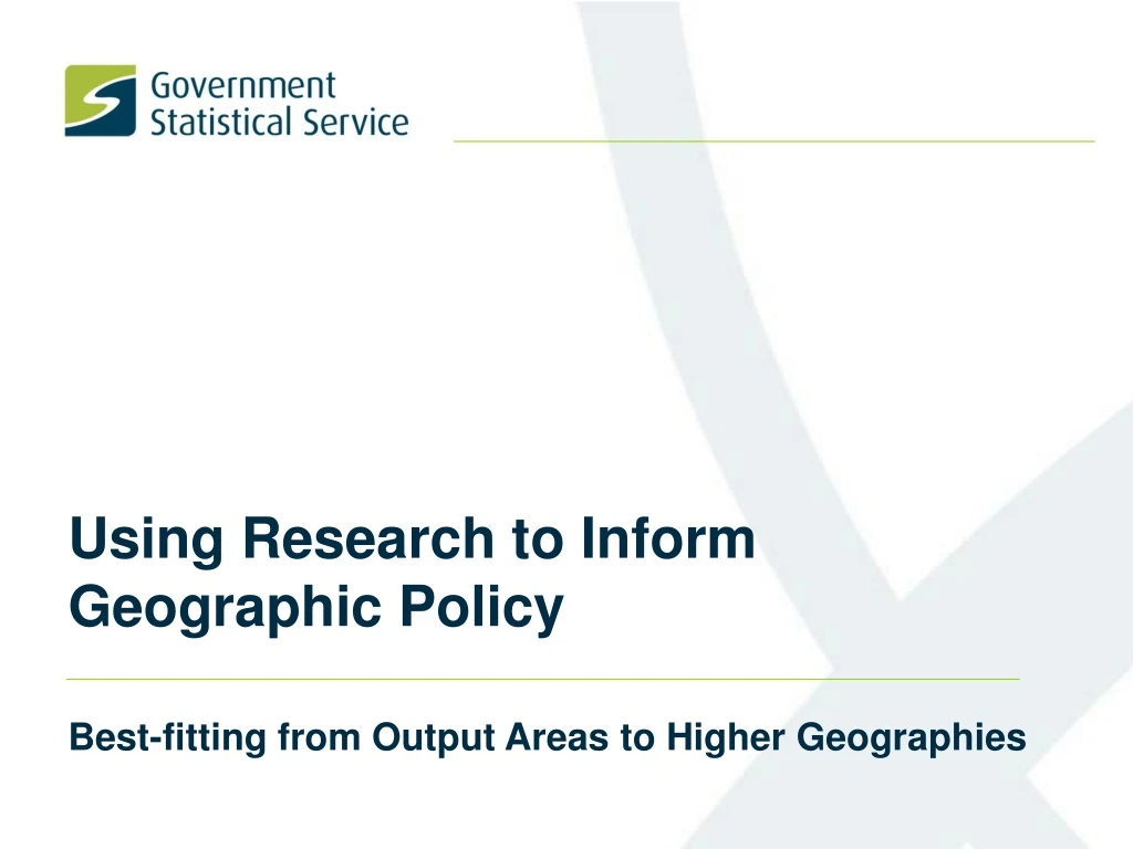using research to inform geographic policy
