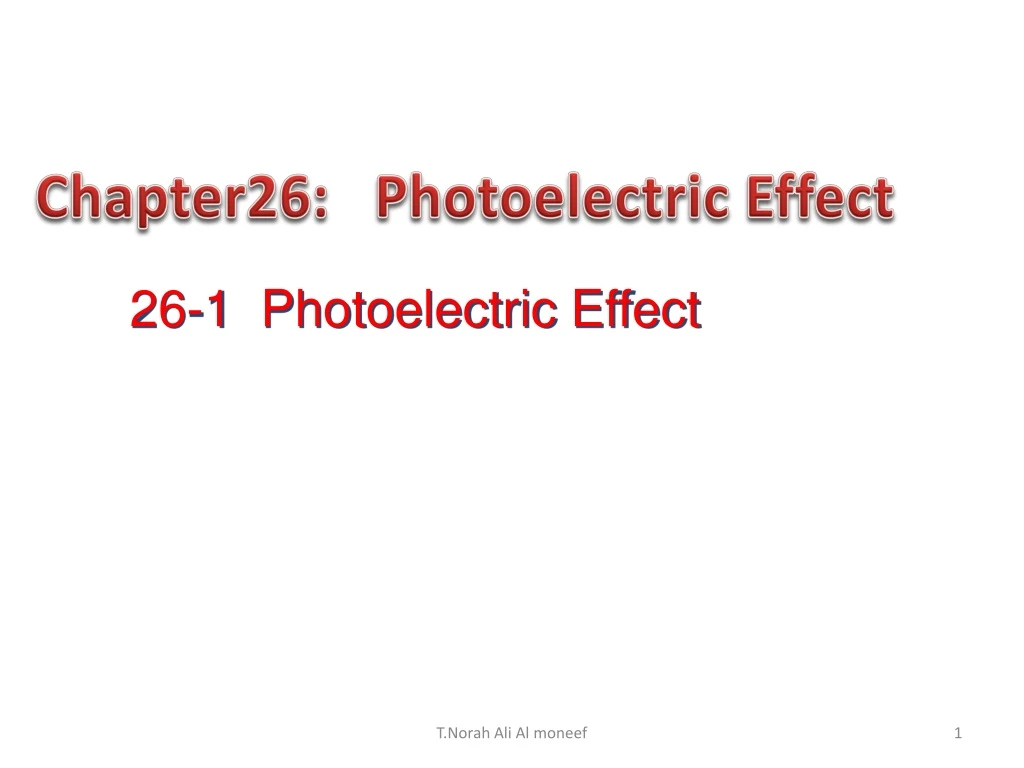 chapter26 photoelectric effect