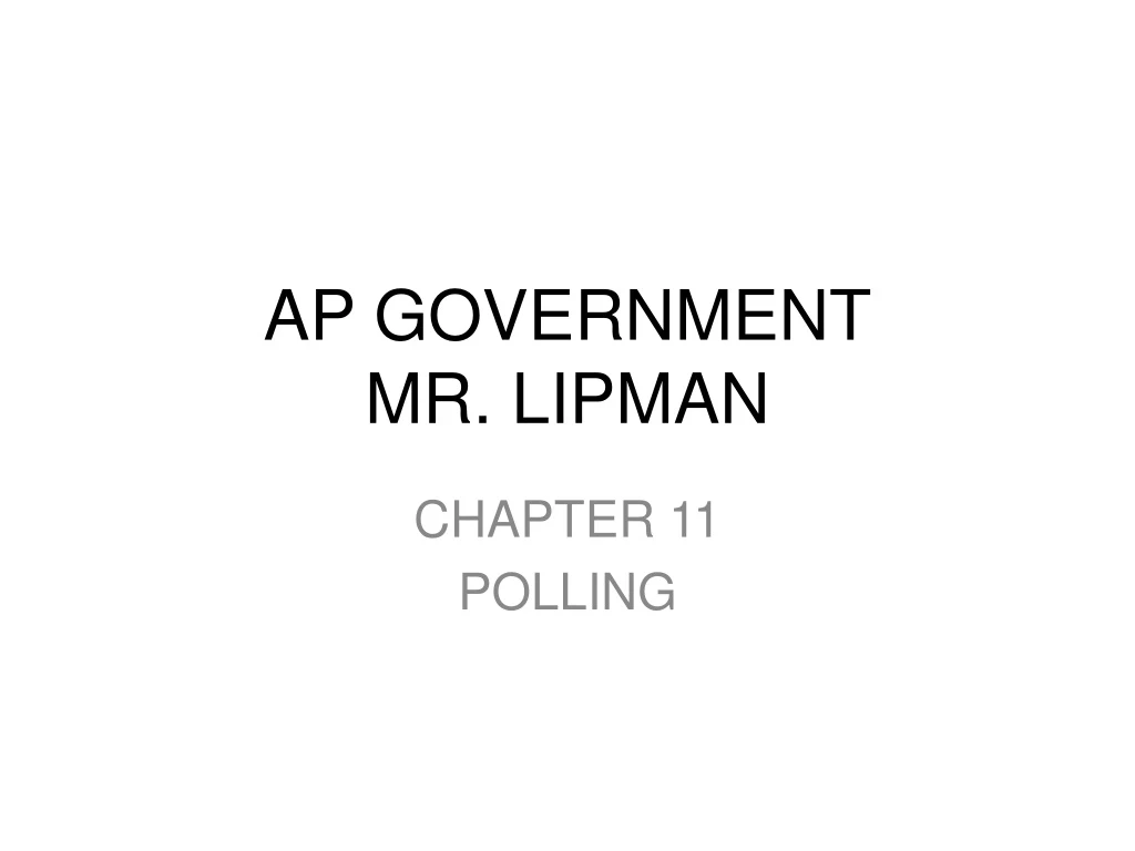 ap government mr lipman