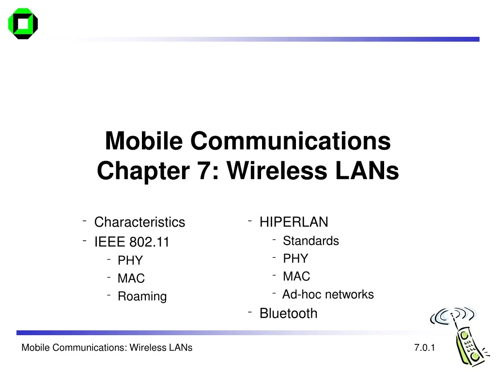 mobile communications chapter 7 wireless lans