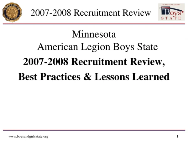2007-2008 Recruitment Review