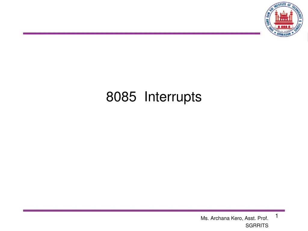 8085 interrupts