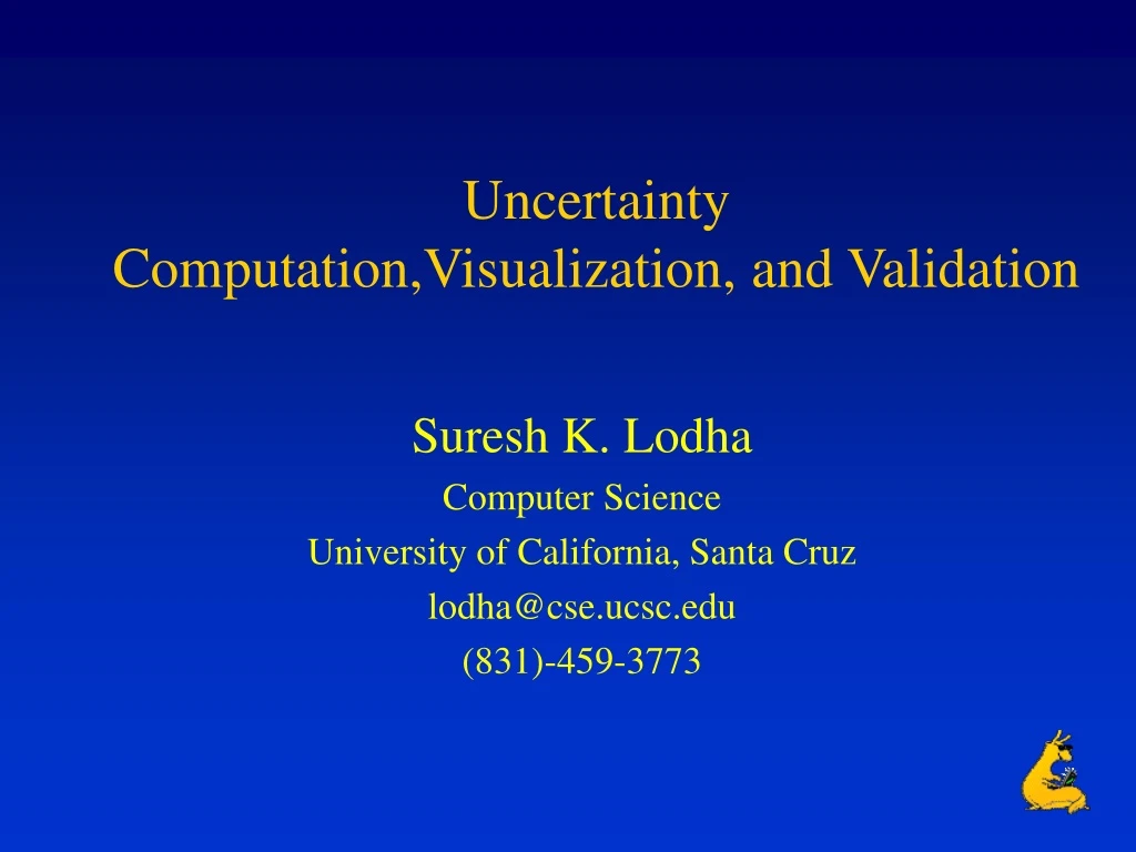 uncertainty computation visualization and validation