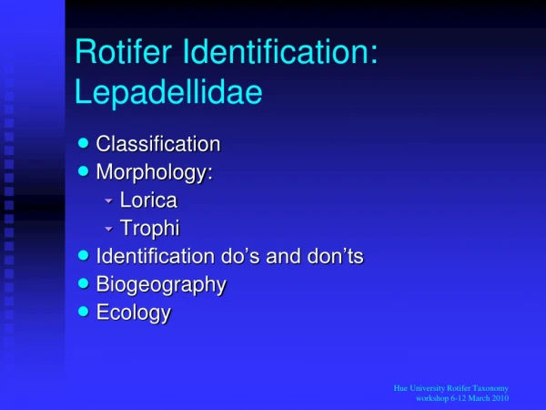 Rotifer Identification: Lepadellidae