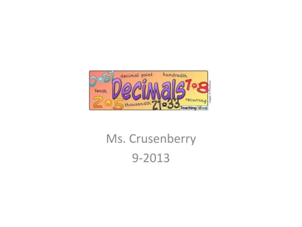 Ms. Crusenberry 9-2013