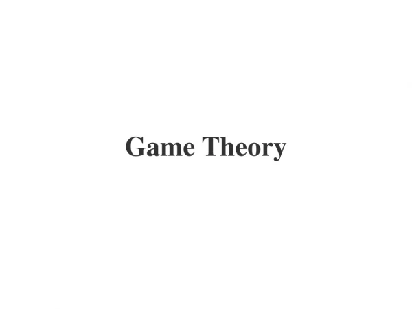 Game Theory