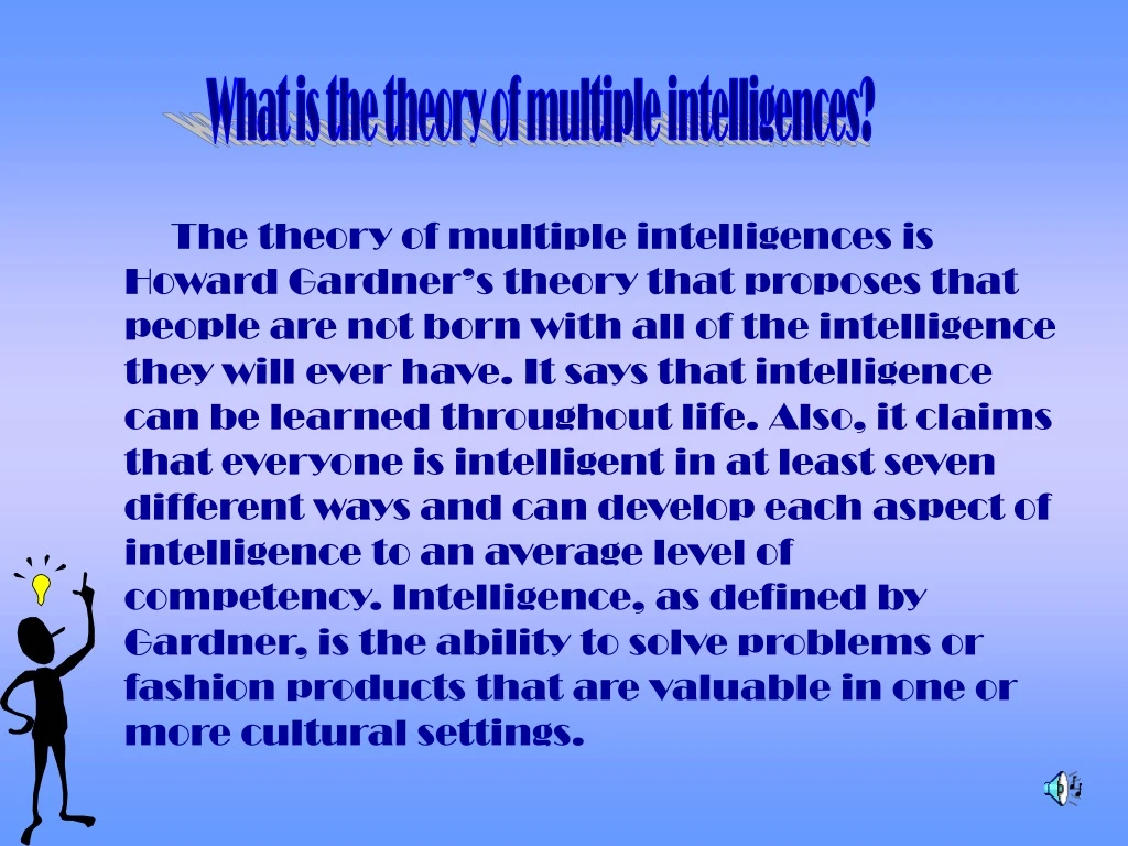 what is the theory of multiple intelligences