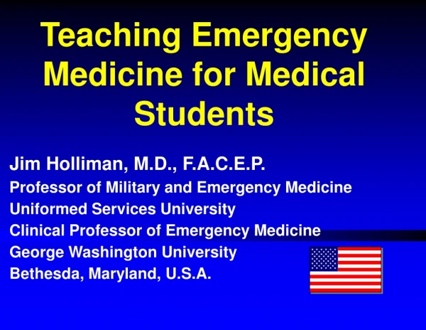 Teaching Emergency Medicine for Medical Students