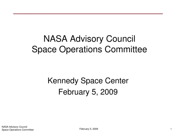 NASA Advisory Council  Space Operations Committee