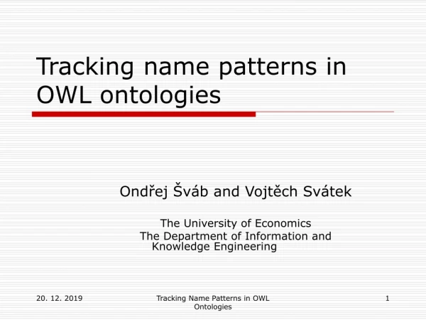 Tracking name patterns in OWL ontologies