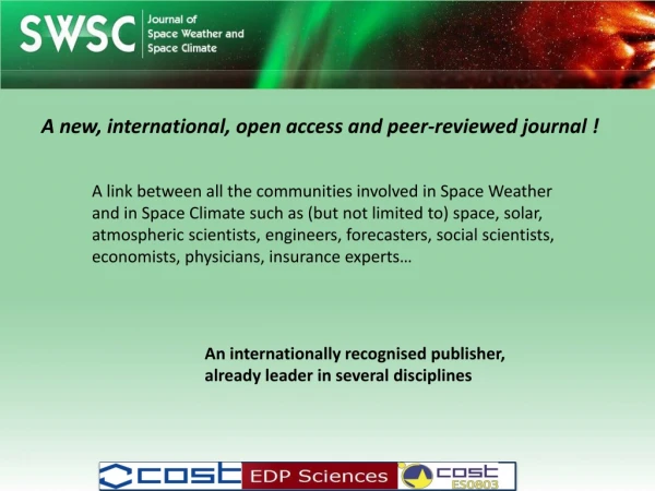 A new, international, open  access  and  peer - reviewed  journal !