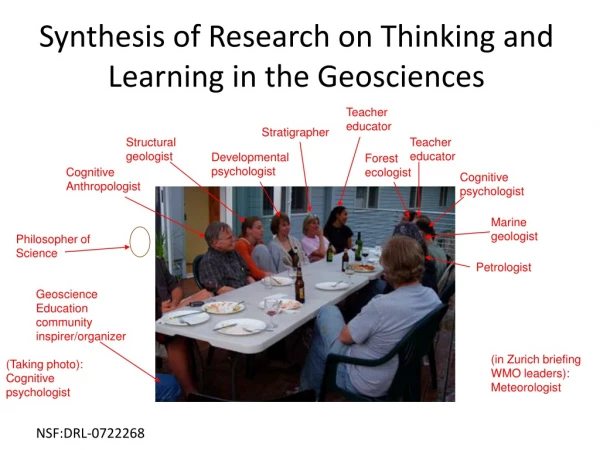 Synthesis of Research on Thinking and Learning in the Geosciences