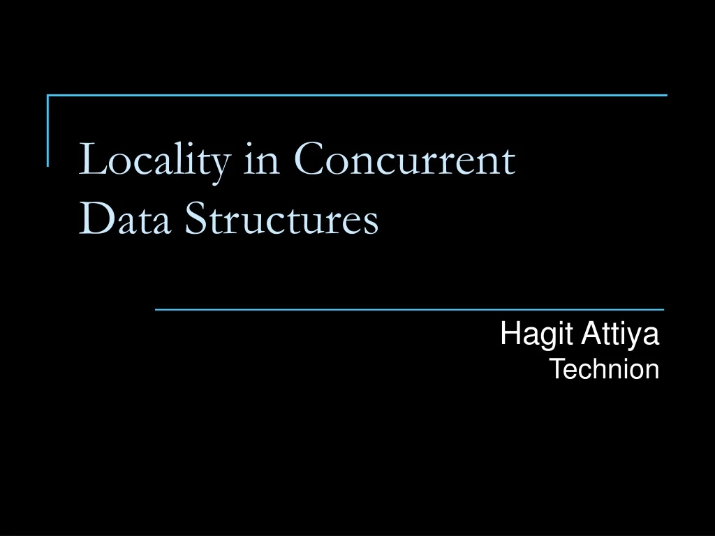 locality in concurrent data structures