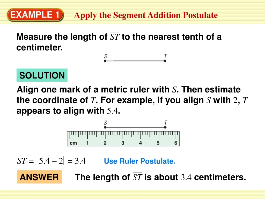 measure the length of st to the nearest tenth