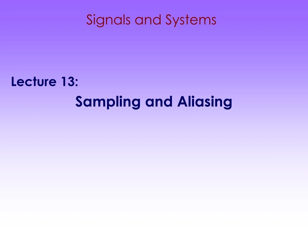 signals and systems