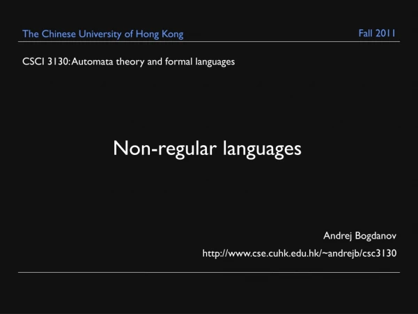 CSCI 3130: Automata theory and formal languages
