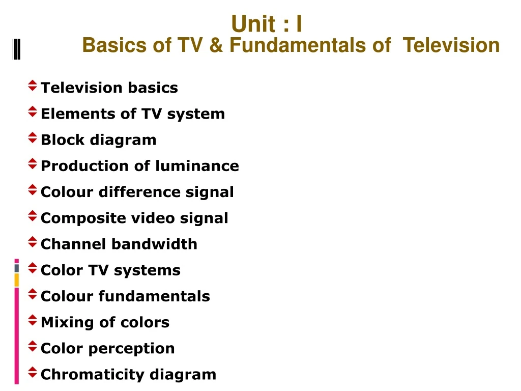 unit i basics of tv fundamentals of television