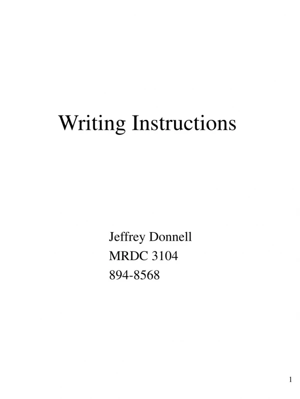 Writing Instructions