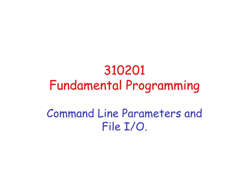 310201 fundamental programming