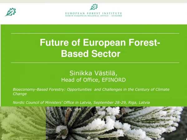 Future of European Forest-Based Sector