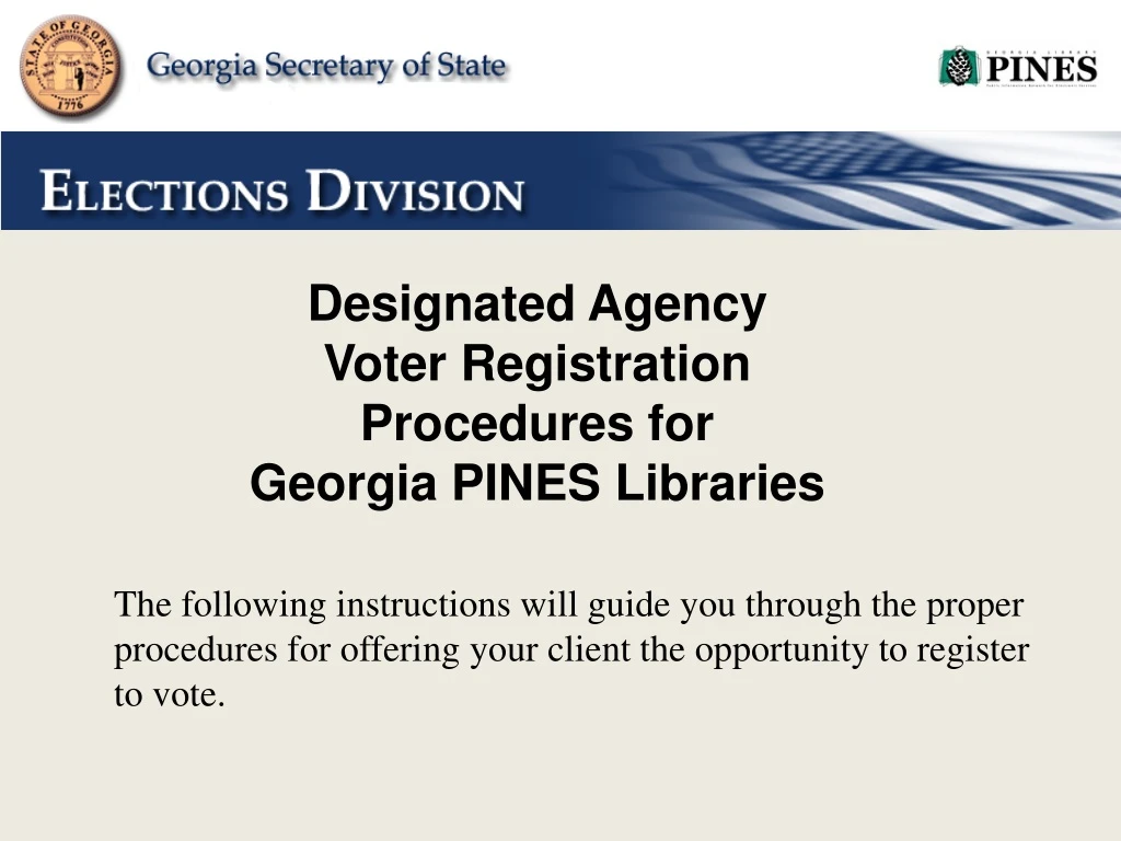 designated agency voter registration procedures