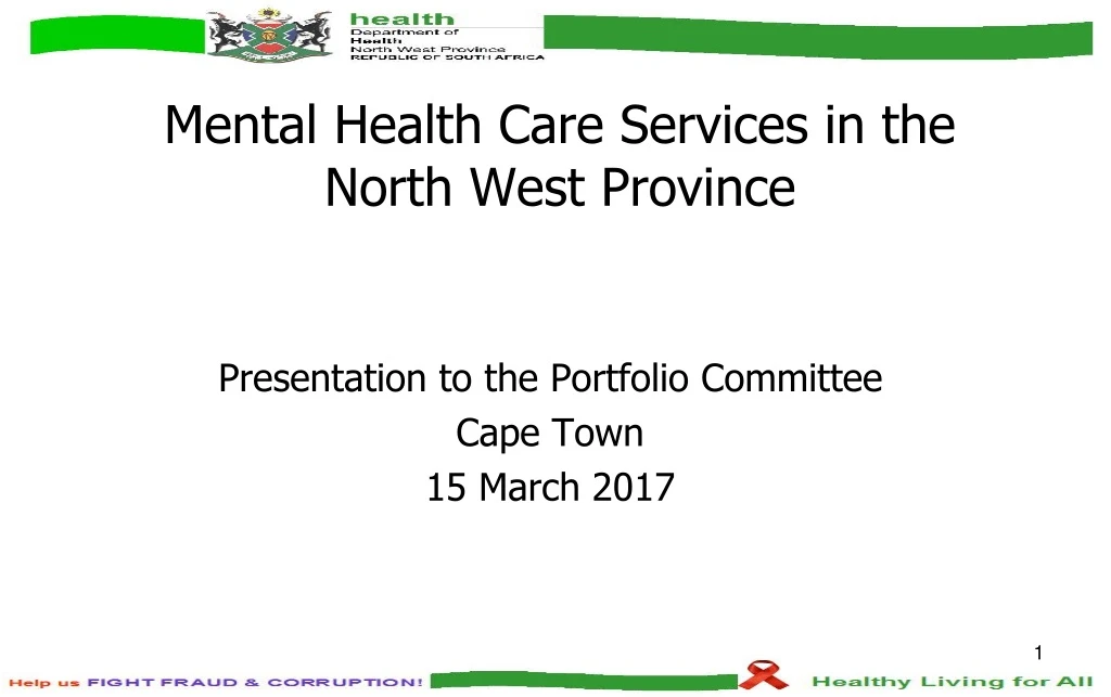mental health care services in the north west province
