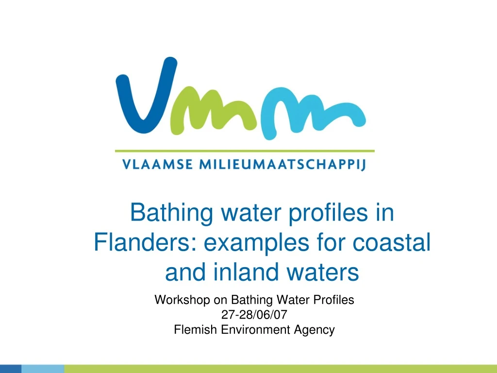 bathing water profiles in flanders examples for coastal and inland waters