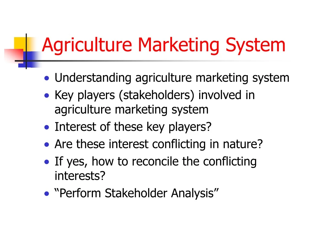 agriculture marketing system