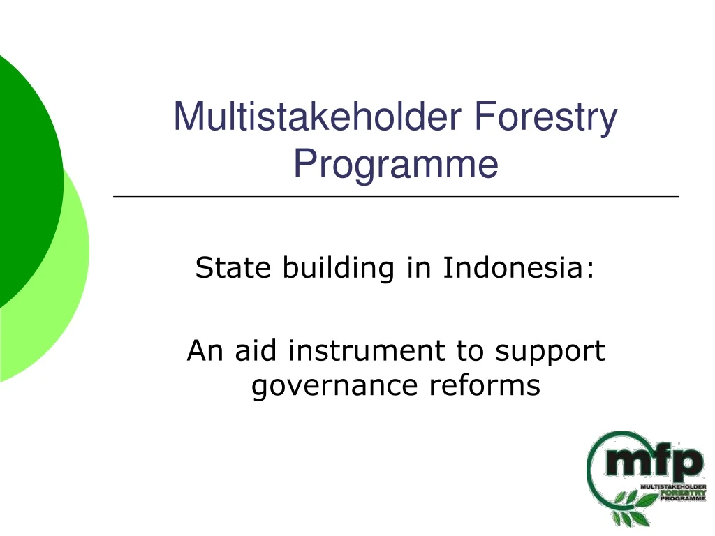 multistakeholder forestry programme