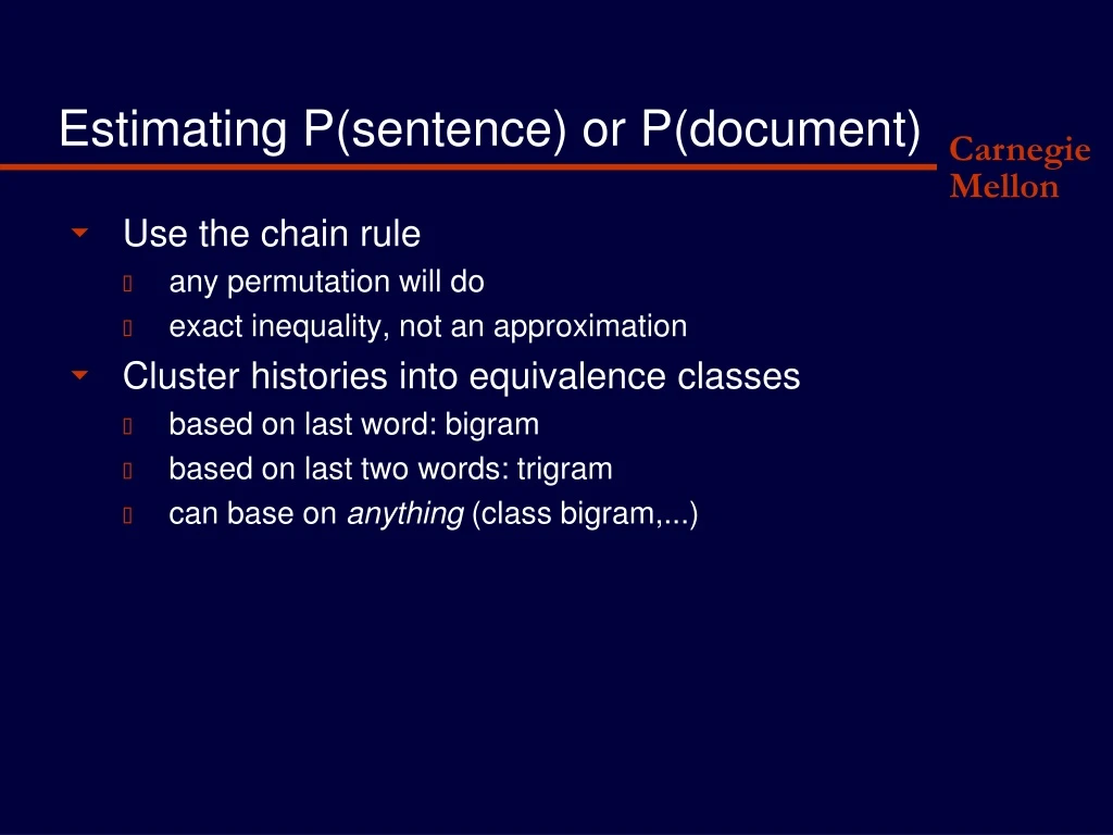 estimating p sentence or p document