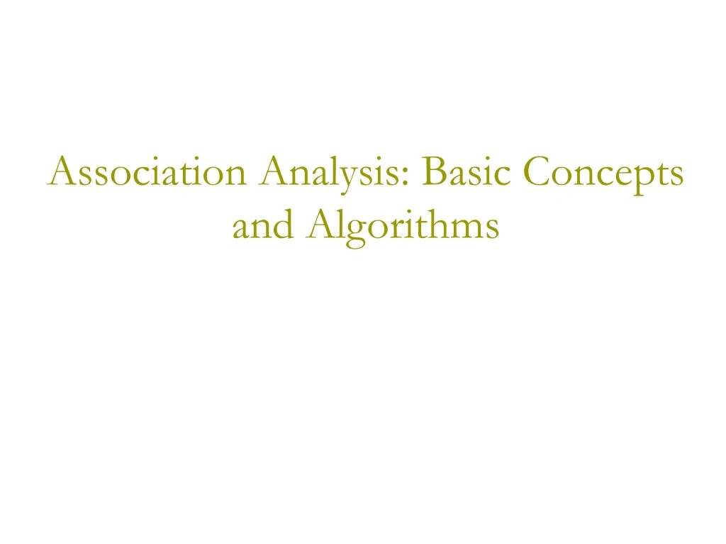 association analysis basic concepts and algorithms