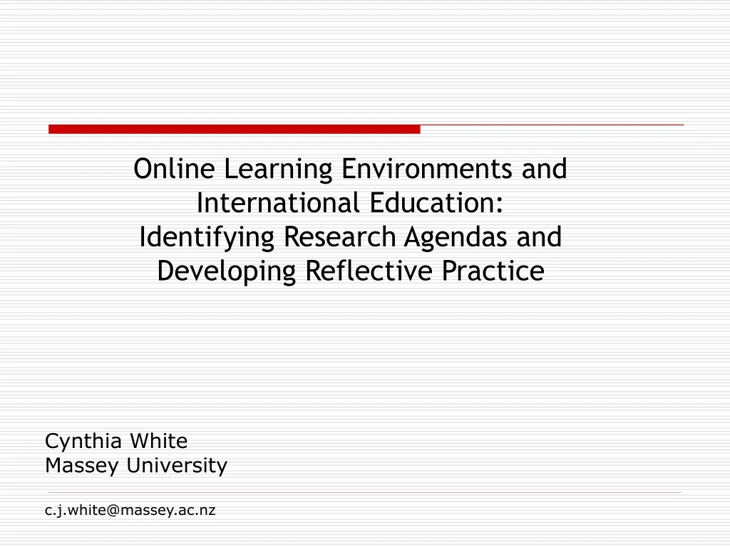 online learning environments and international