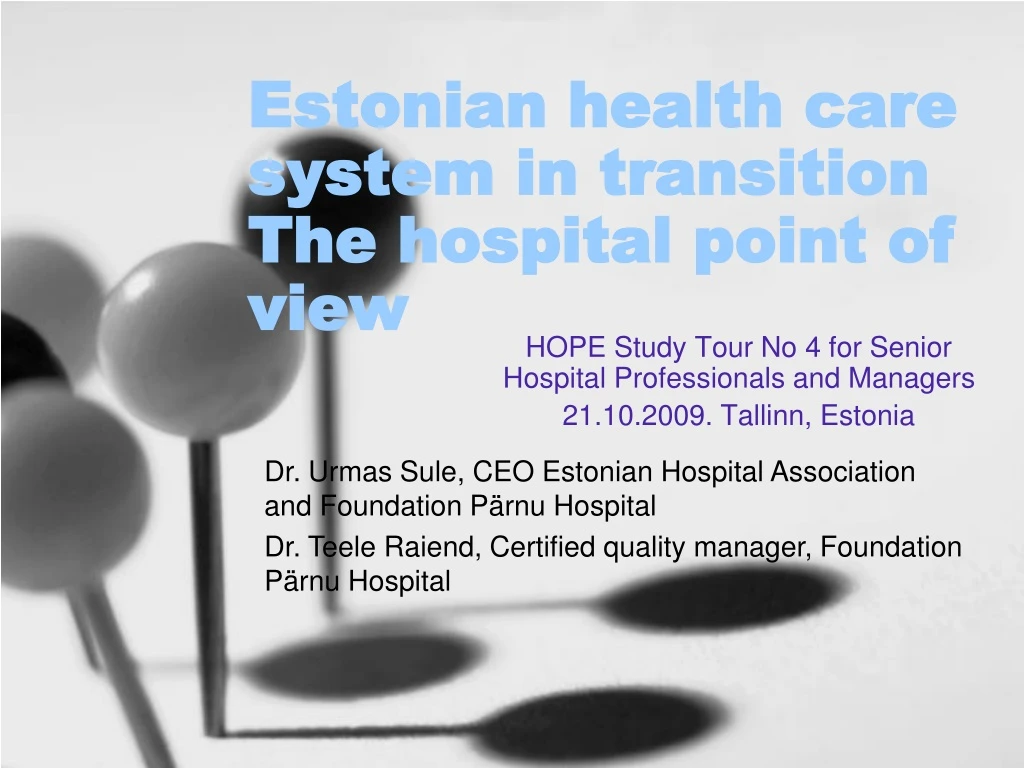 estonian health care system in transition the hospital point of view