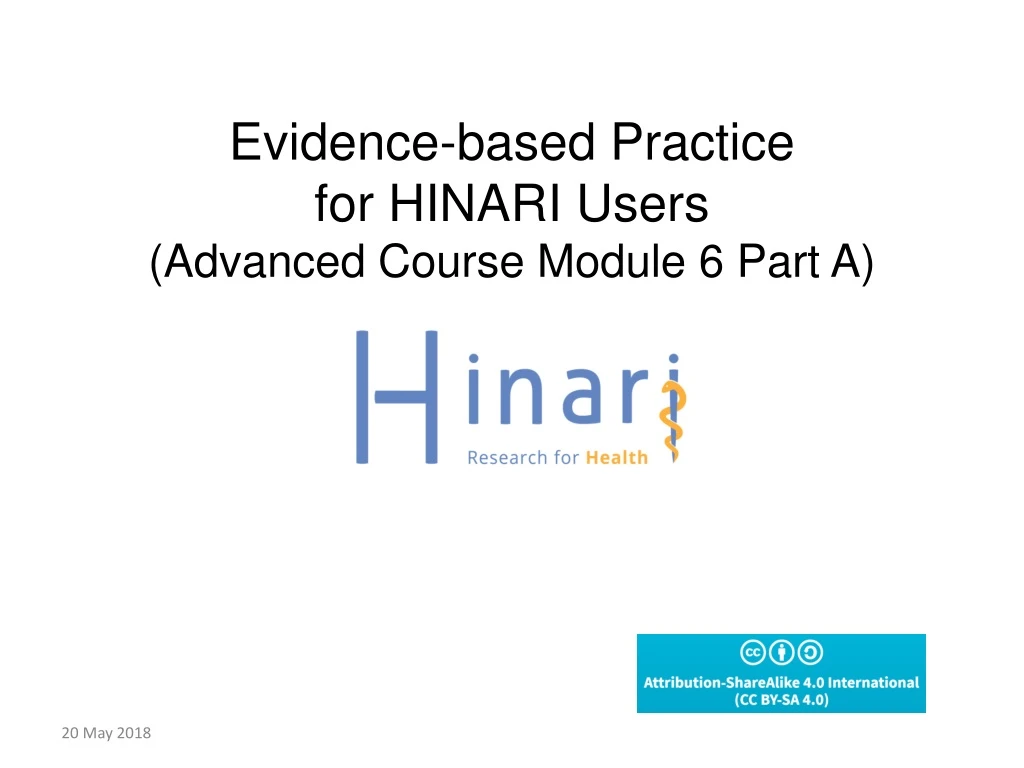 evidence based practice for hinari users advanced course module 6 part a