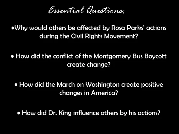 Essential Questions: