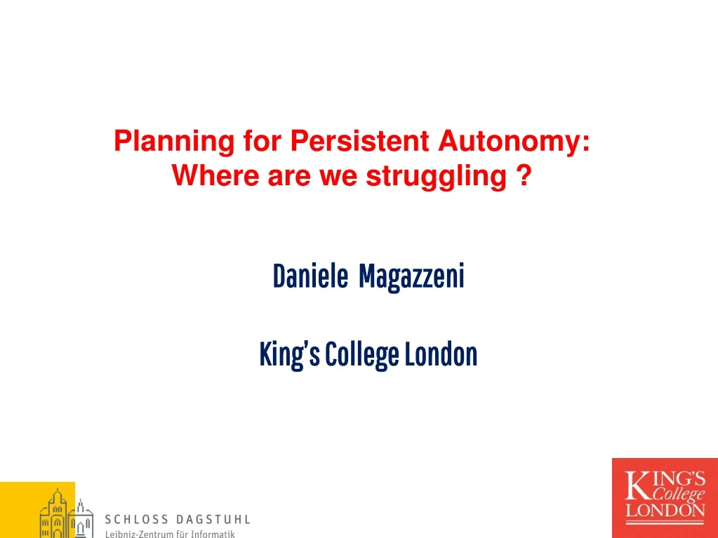 planning for persistent autonomy where