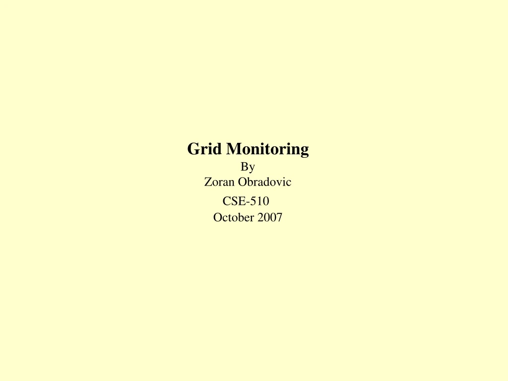 grid monitoring by zoran obradovic