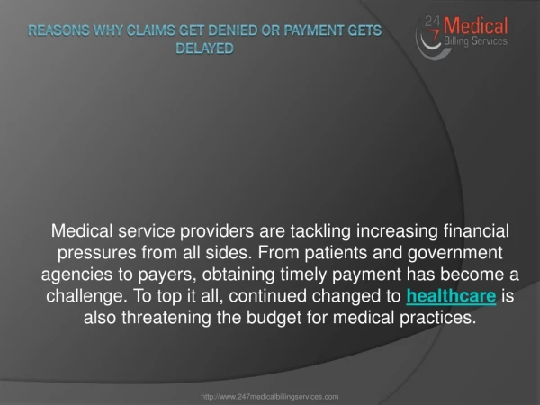 reasons why claims get denied or payment gets delayed
