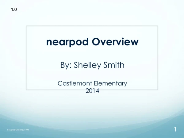 nearpod  Overview By: Shelley Smith Castlemont  Elementary 2014